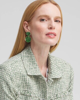 No Droop™ Green Round Drop Earrings