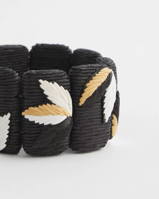 Embroidered Raffia Stretch Bracelet click to view larger image.