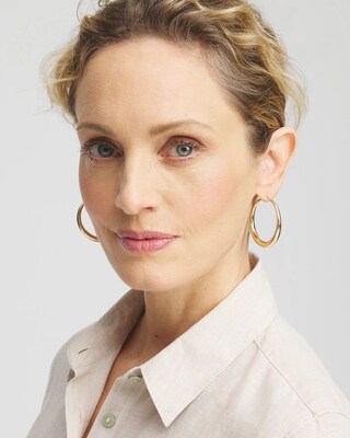 Cassie Gold-Tone Hoop Earrings click to view larger image.