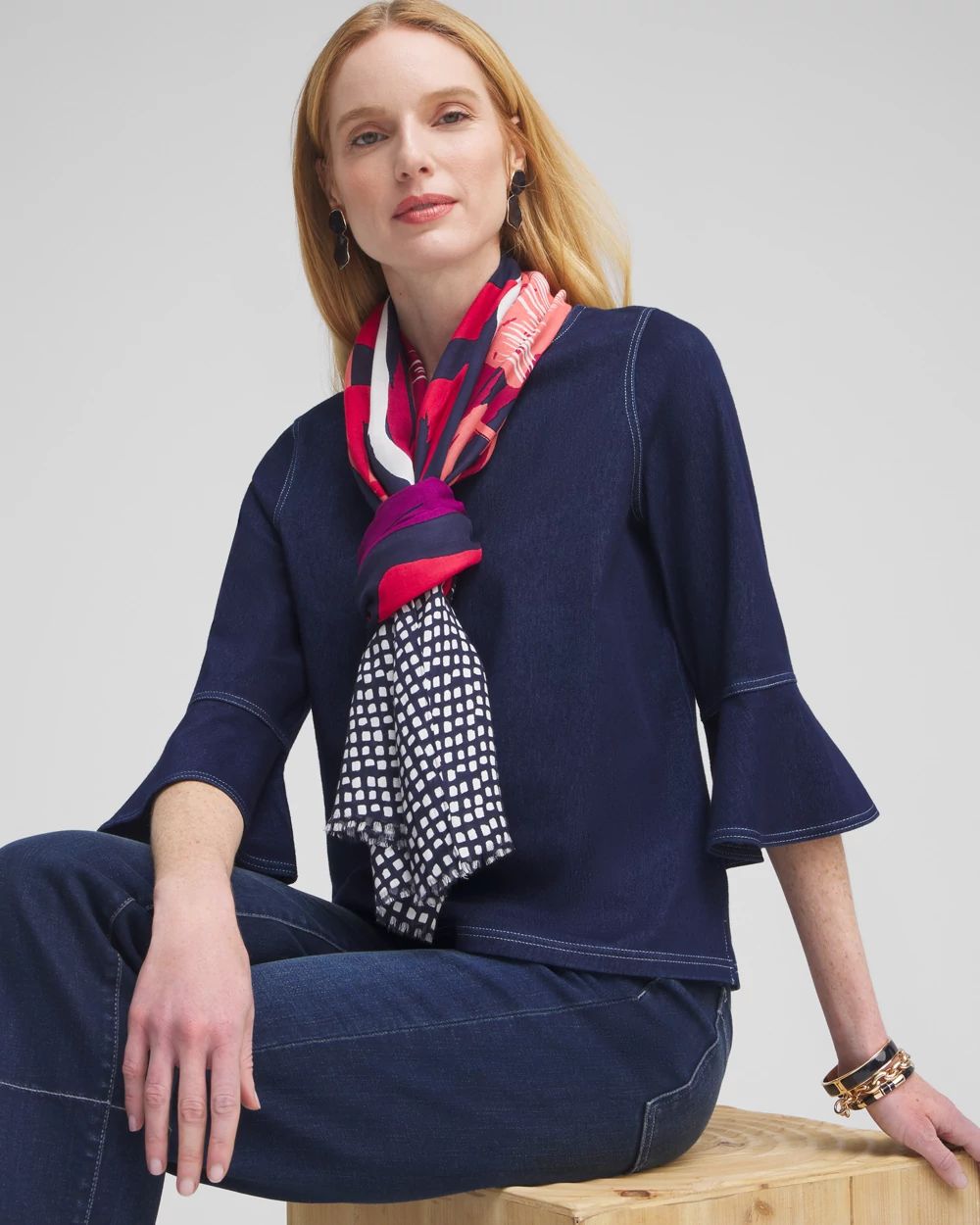Abstract Print Oblong Scarf