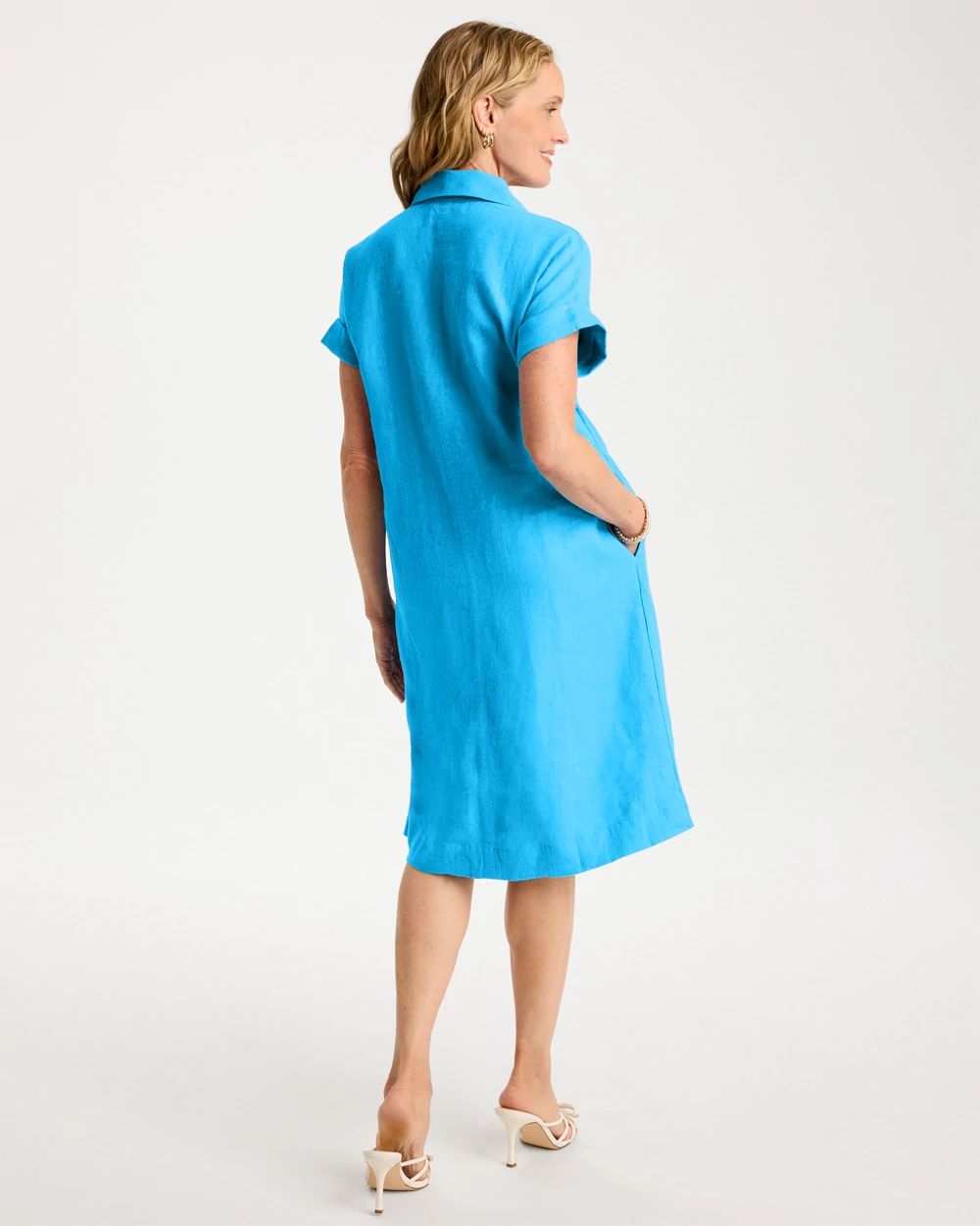 Linen Collared Dress click to view larger image.