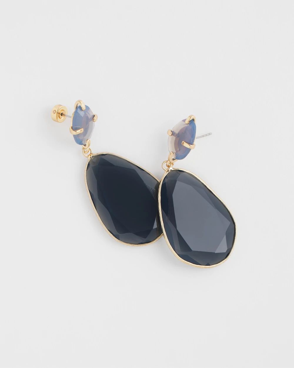 Blue Gem Teardrop Earrings