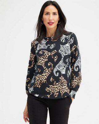 Zenergy® Mixed Animal Print Sweatshirt