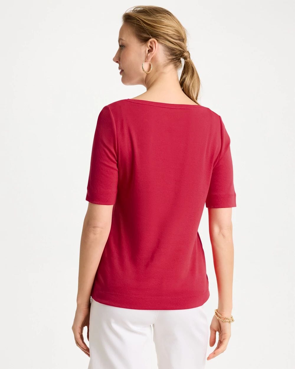 Pima Elbow Sleeve Tee click to view larger image.