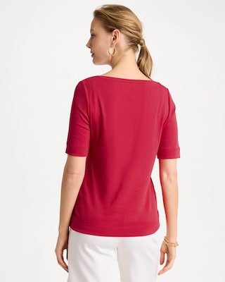Pima Elbow Sleeve Tee click to view larger image.