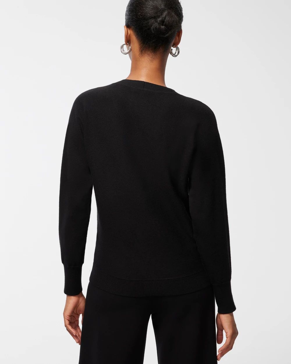 Caviar Bead V-Neck Pullover Sweater