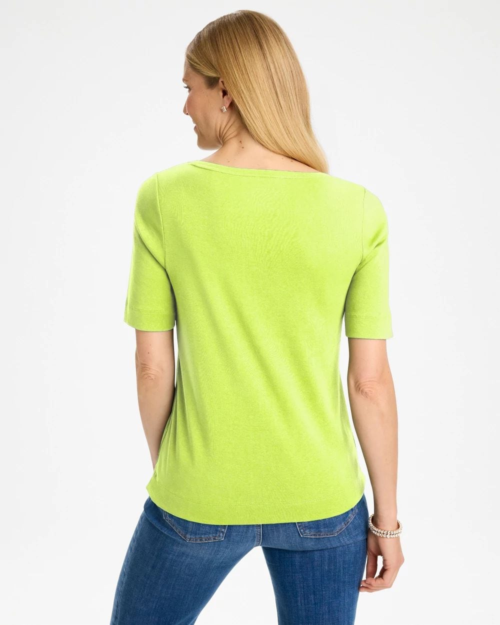 Pima Elbow Sleeve Tee click to view larger image.