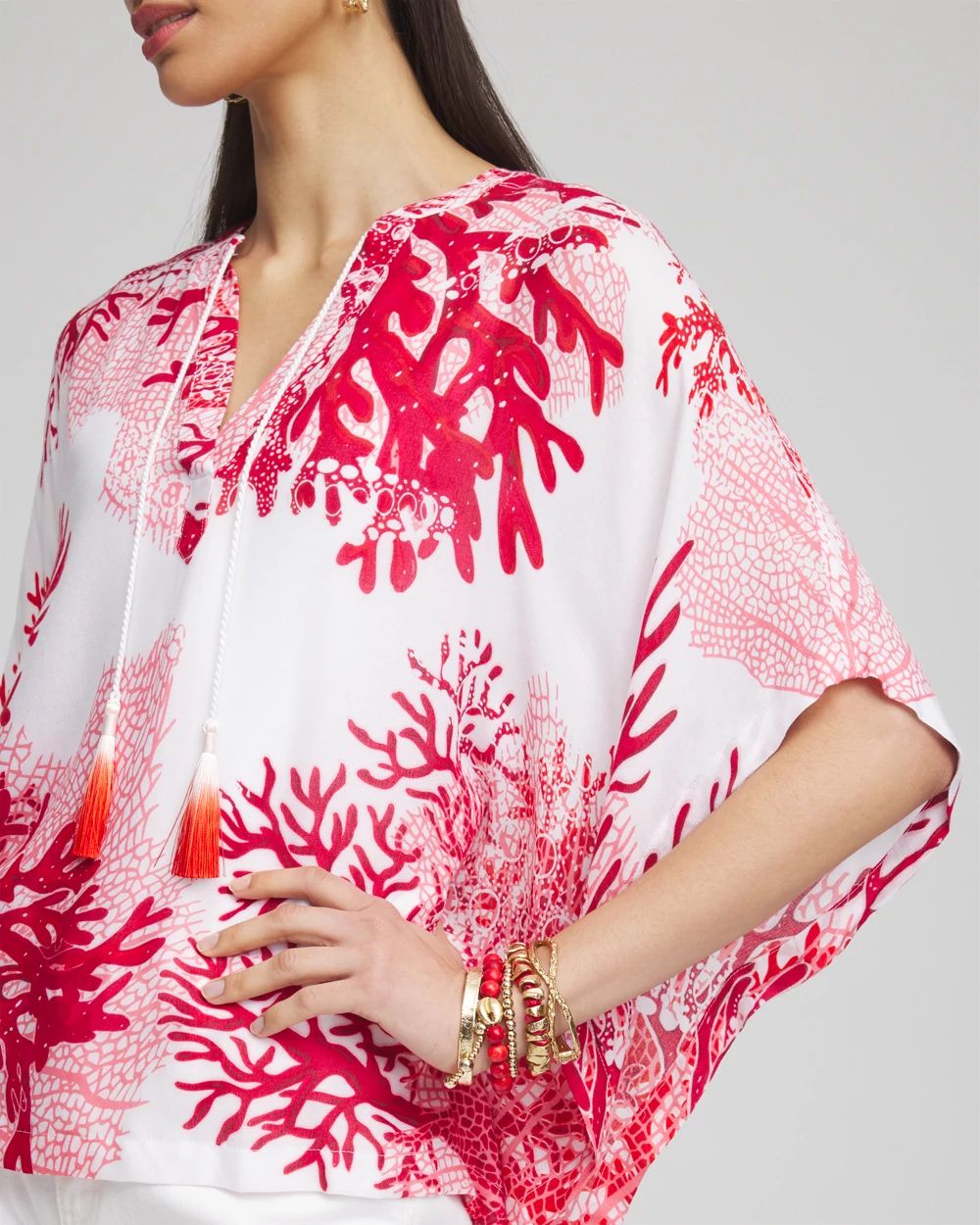 Coral Reef Motif Poncho