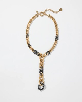 Gold Tone Pavé Y-necklace
