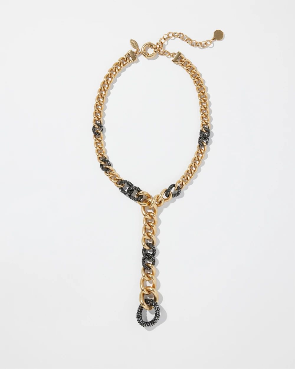 Gold Tone Pavé Y-necklace
