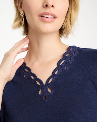 Embroidered Linen Tee click to view larger image.