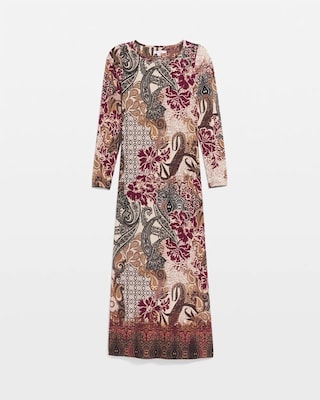 Patchwork Boatneck Column Maxi Dress click to view larger image.