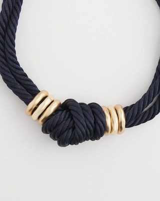 Navy Knot Rope Necklace click to view larger image.