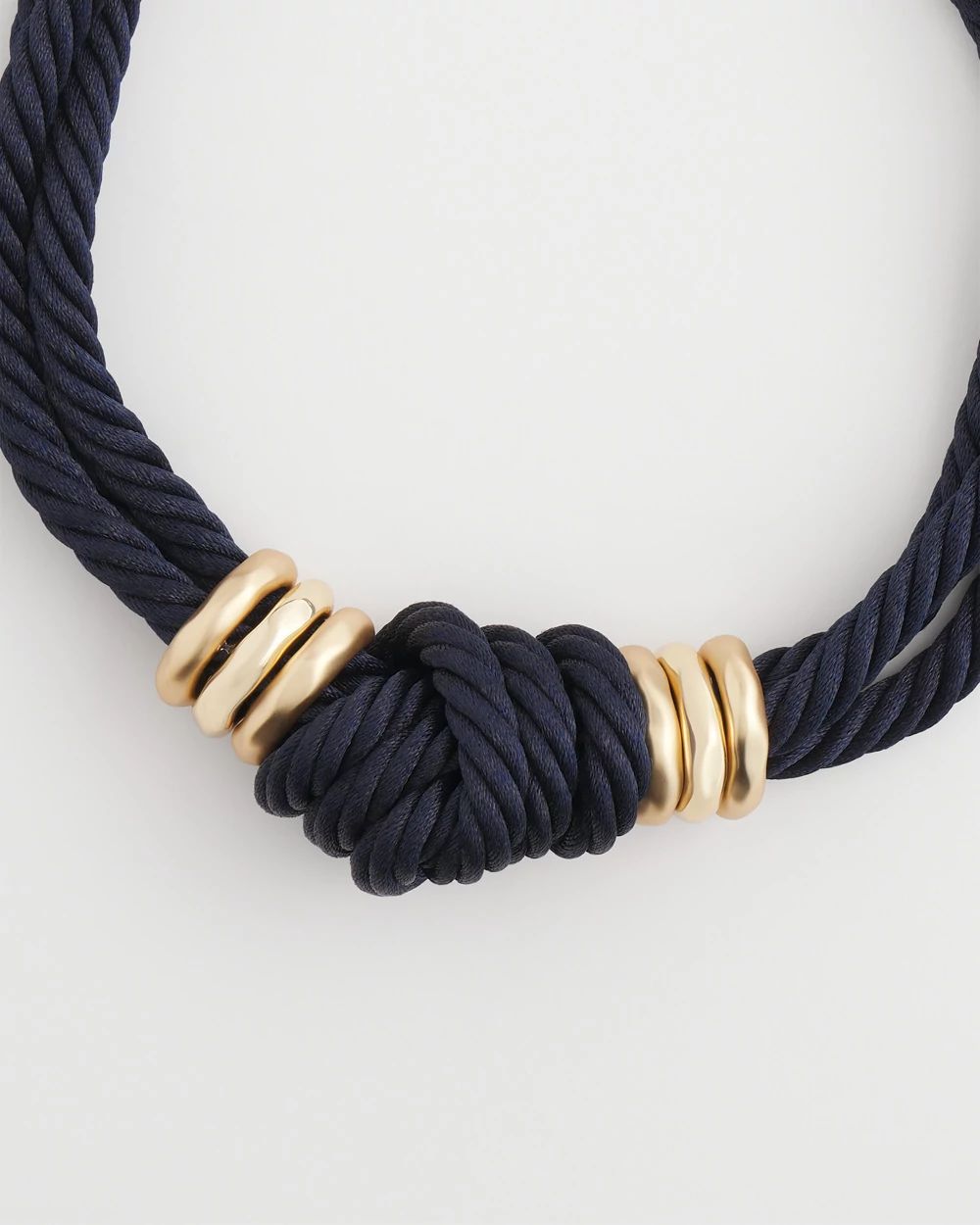 Navy Knot Rope Necklace