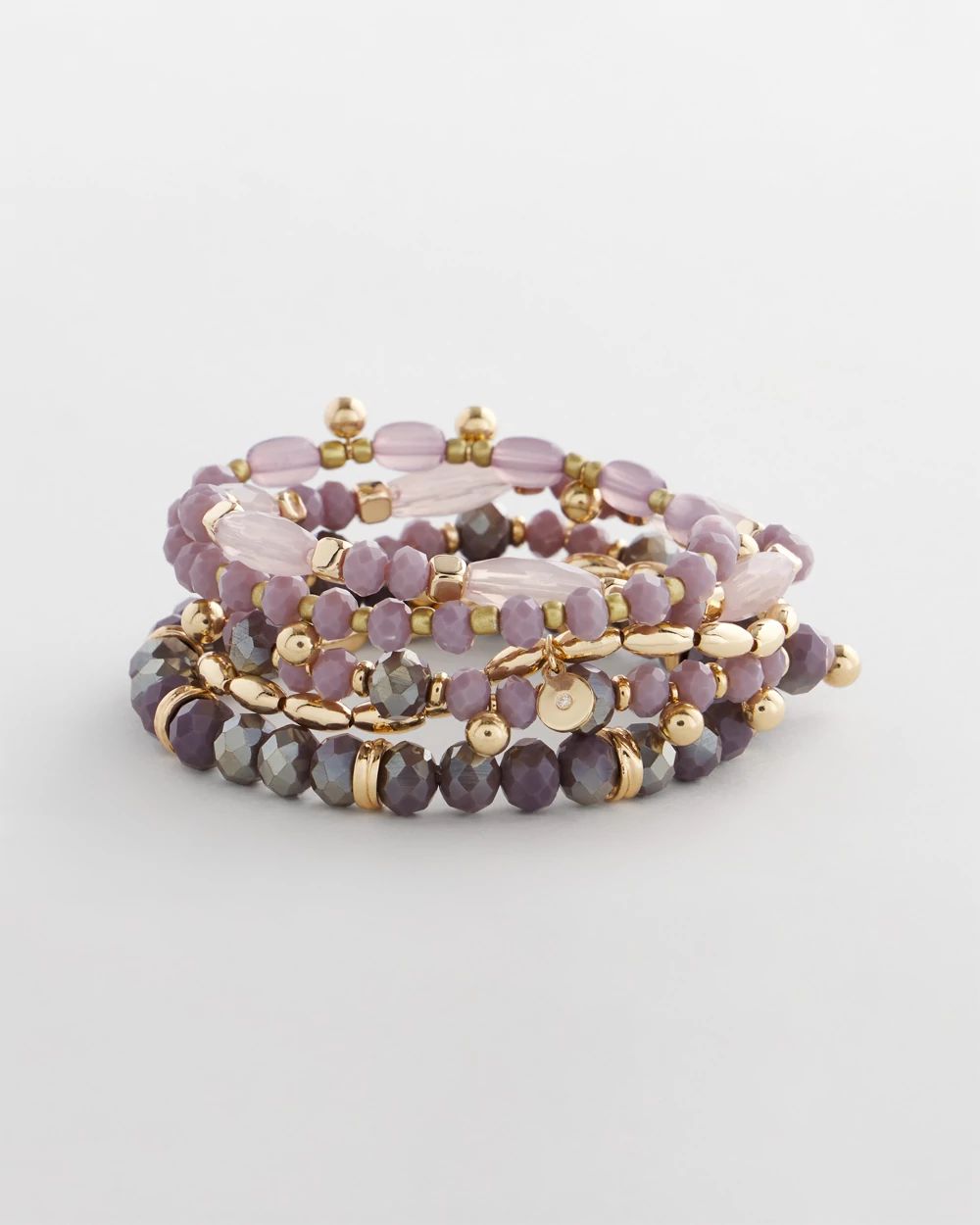 Purple Stretch Set of Five Bracelets
