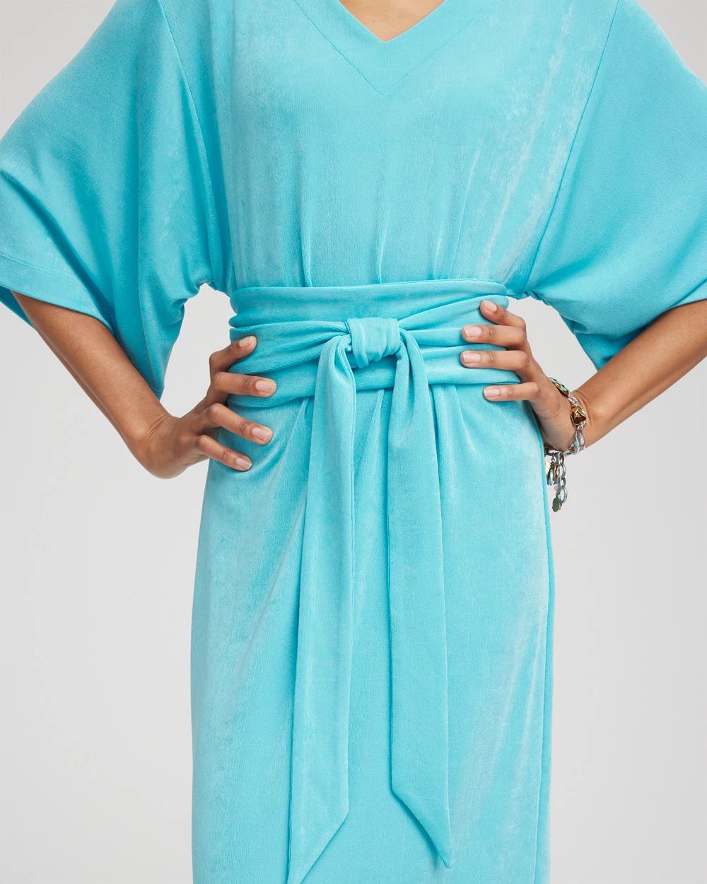 Travelers™ Kimono Sleeved V-Neck Dress click to view larger image.