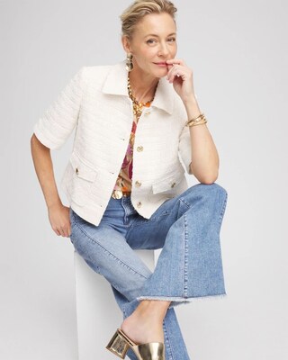 Short Sleeved Tweed Lady Jacket click to view larger image.