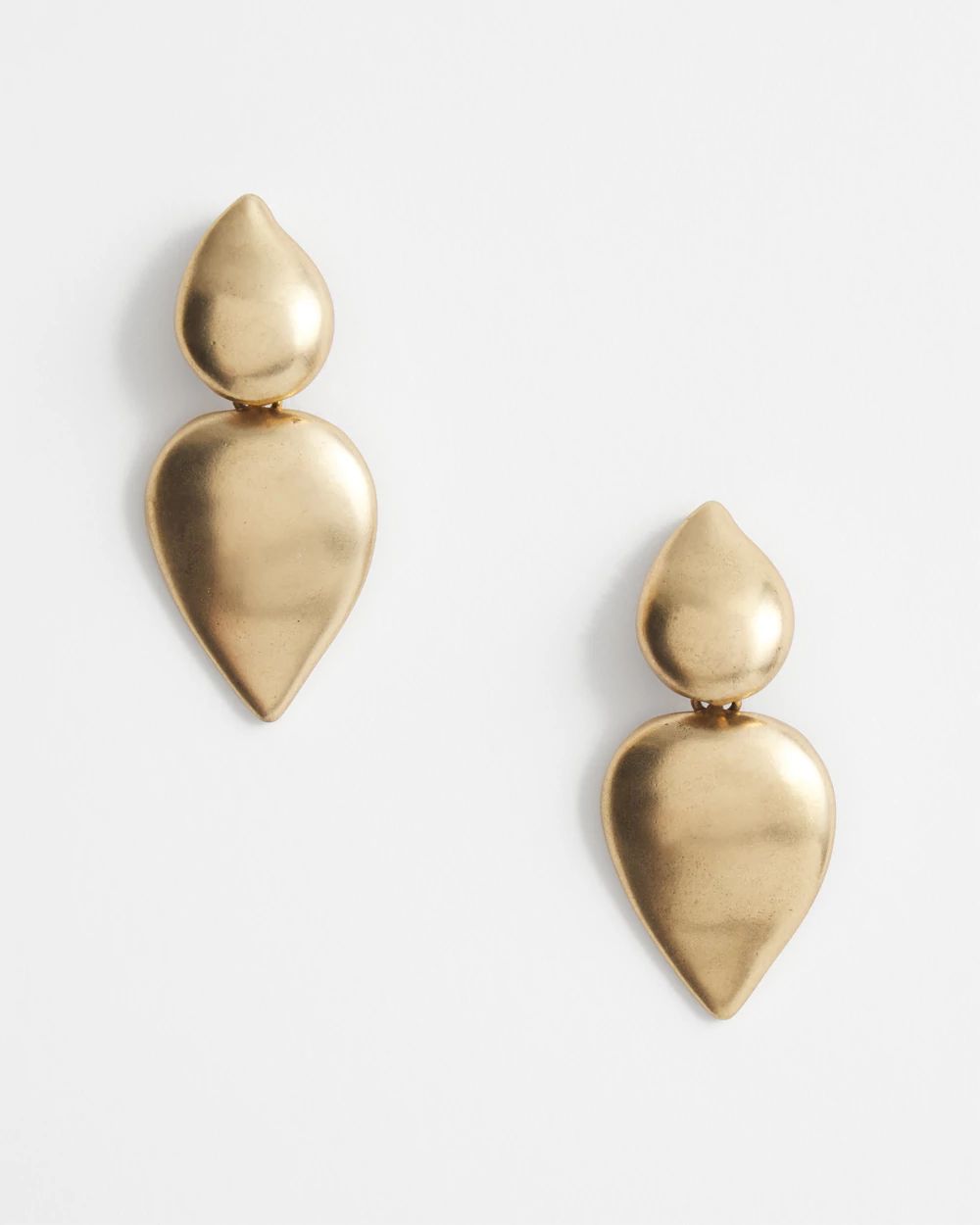 Gold Tone Teardrop Clip-on Earrings
