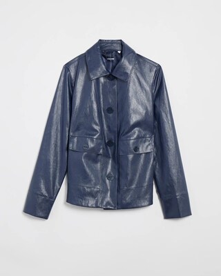 Faux Leather Cropped Jacket