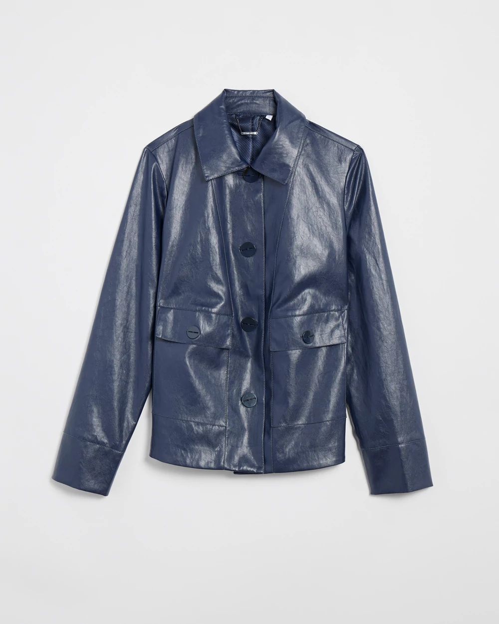 Faux Leather Cropped Jacket