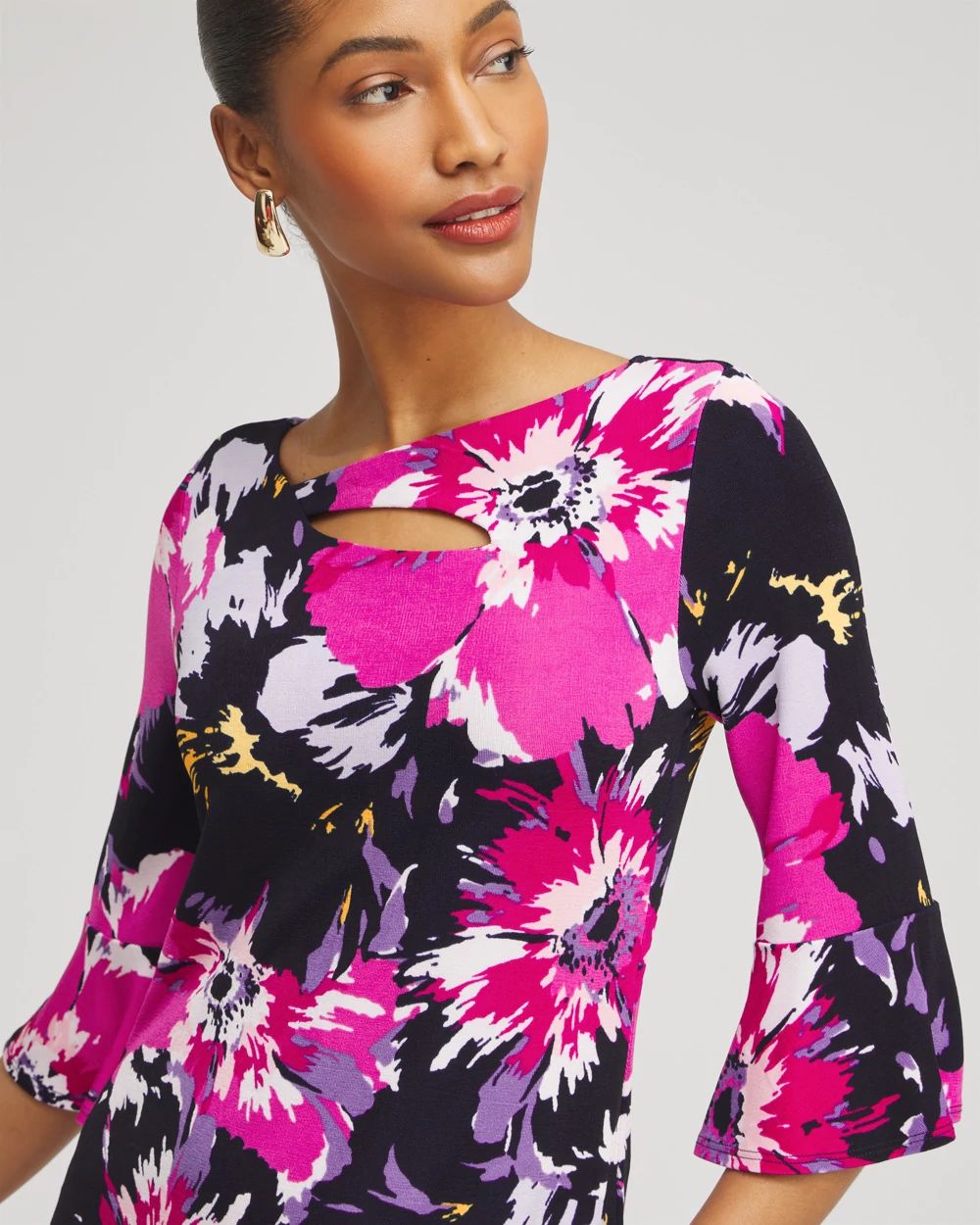 Travelers™ Floral Keyhole Top
