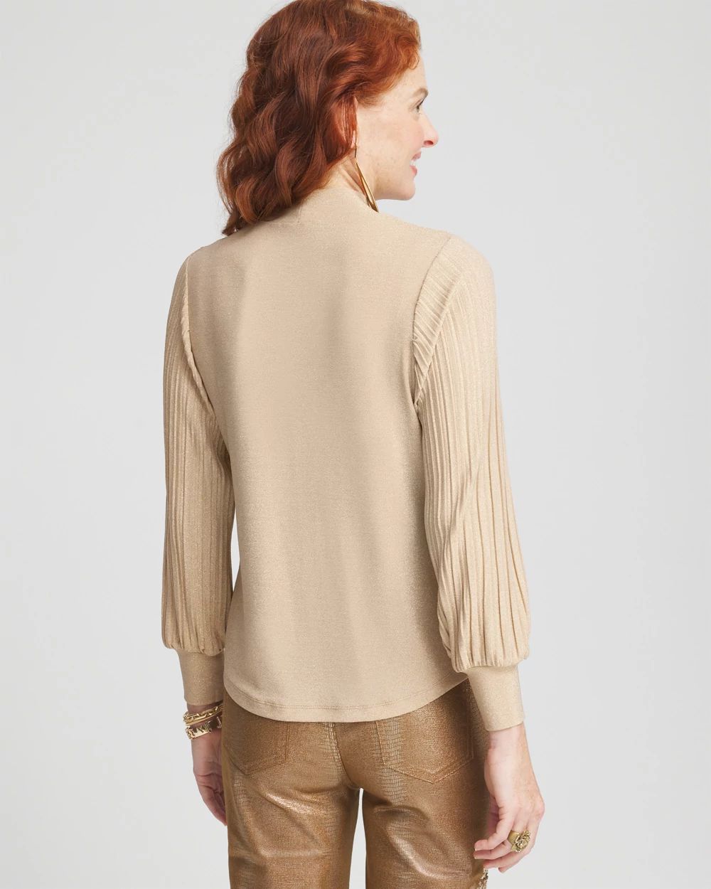 Shimmer Mock-Neck Top