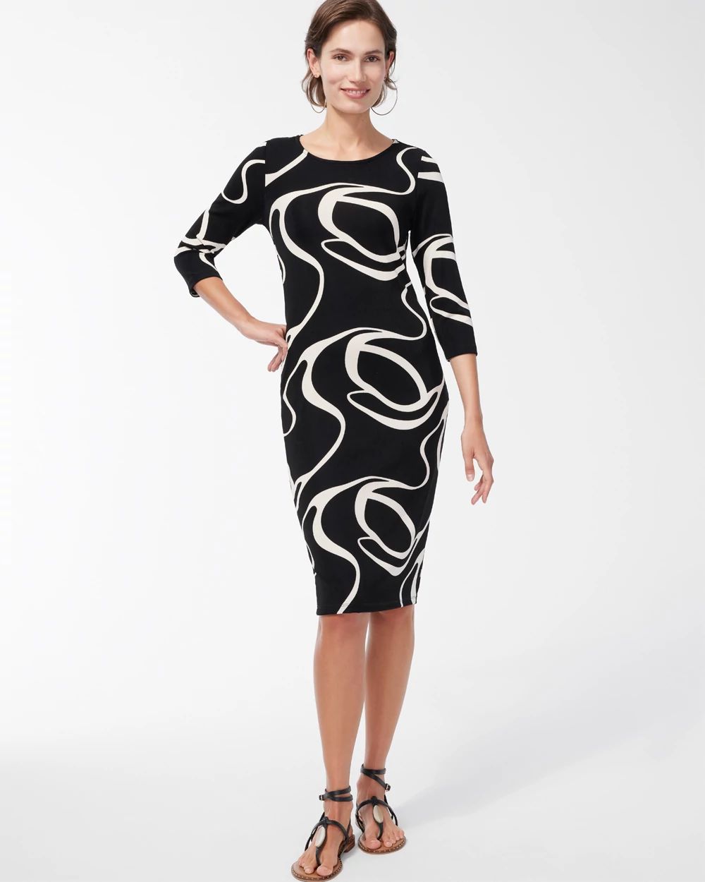 Travelers Abstract Print Dress