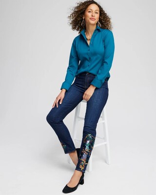 Girlfriend Sequin Ankle Jeans