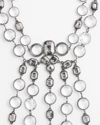 Cascading Silver Tone Statement Necklace