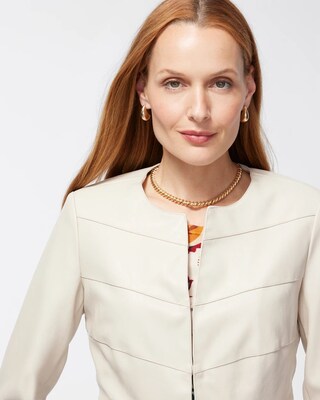Faux Leather Peplum Jacket
