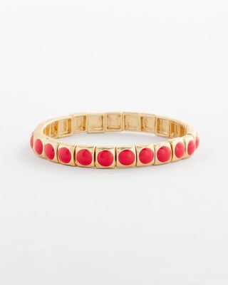 Bold Orange Goldtone Slip-On Bracelet