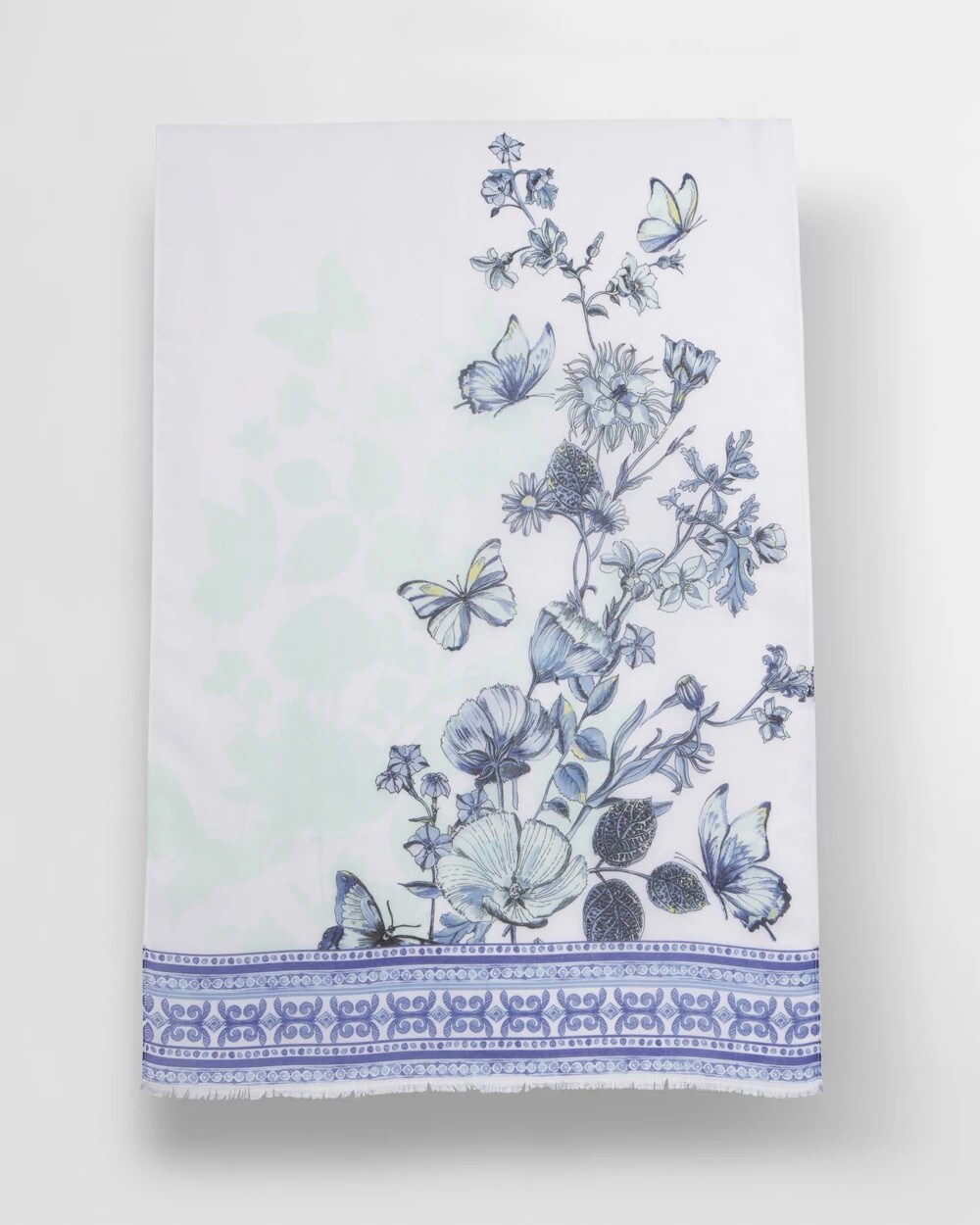 Recycled Woven Floral Oblong Scarf