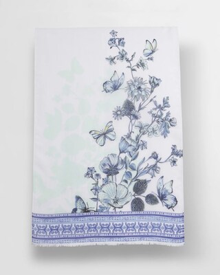 Recycled Woven Floral Oblong Scarf click to view larger image.