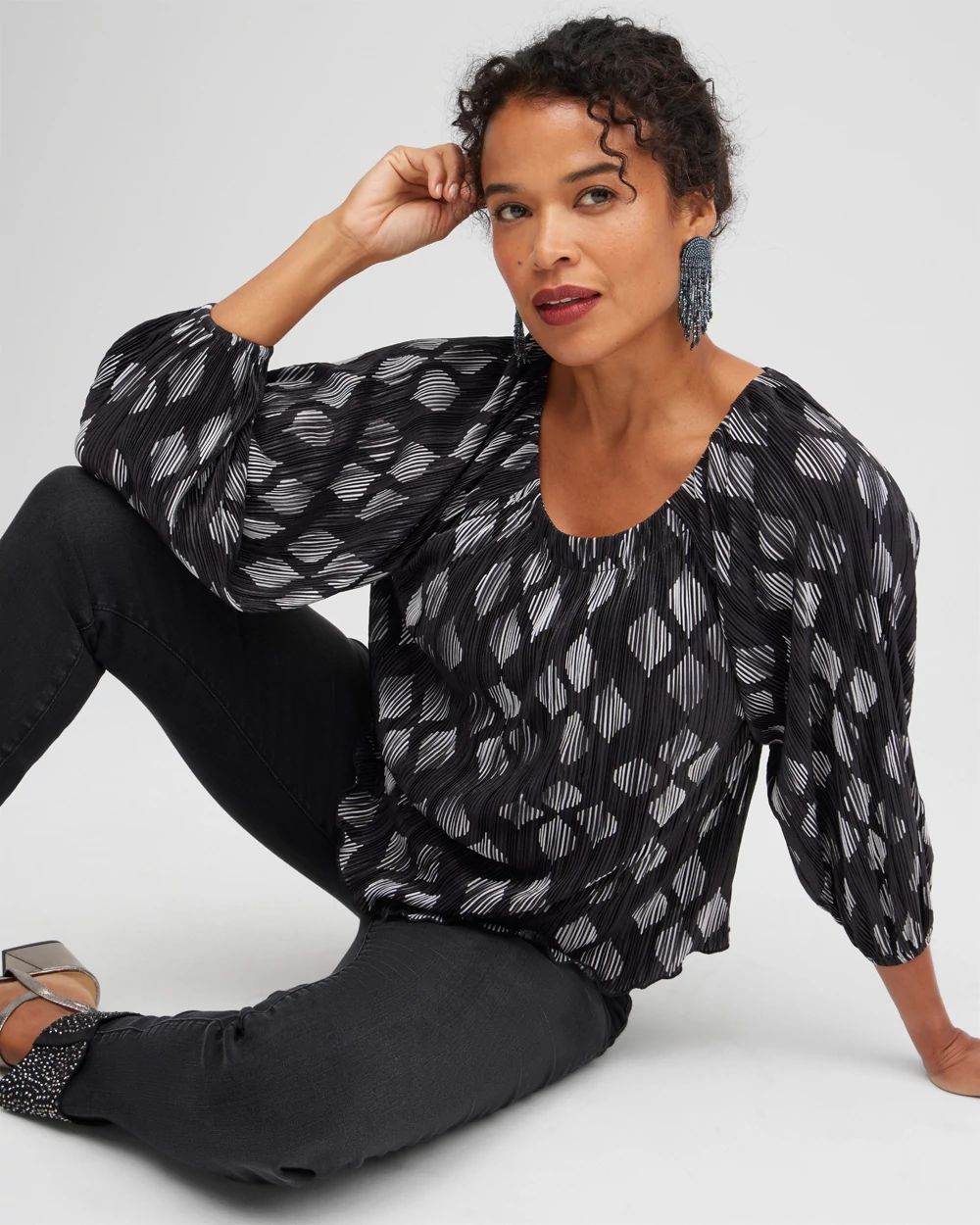 Diamond Foil Crinkle Tee