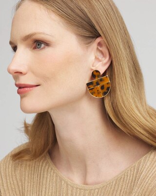 Faux Tortoise Drop Earrings