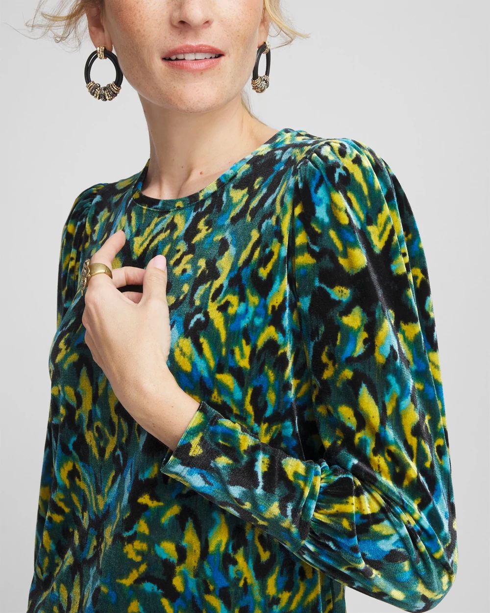 Ikat Velvet Long Sleeve Tee click to view larger image.