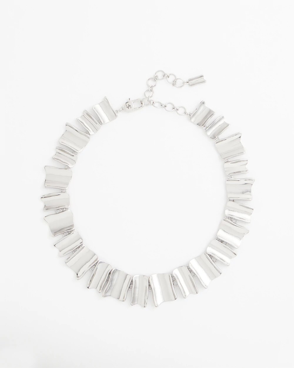 Silvertone Wave Collar Necklace