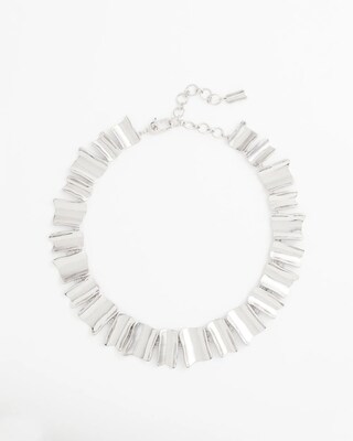 Silvertone Wave Collar Necklace