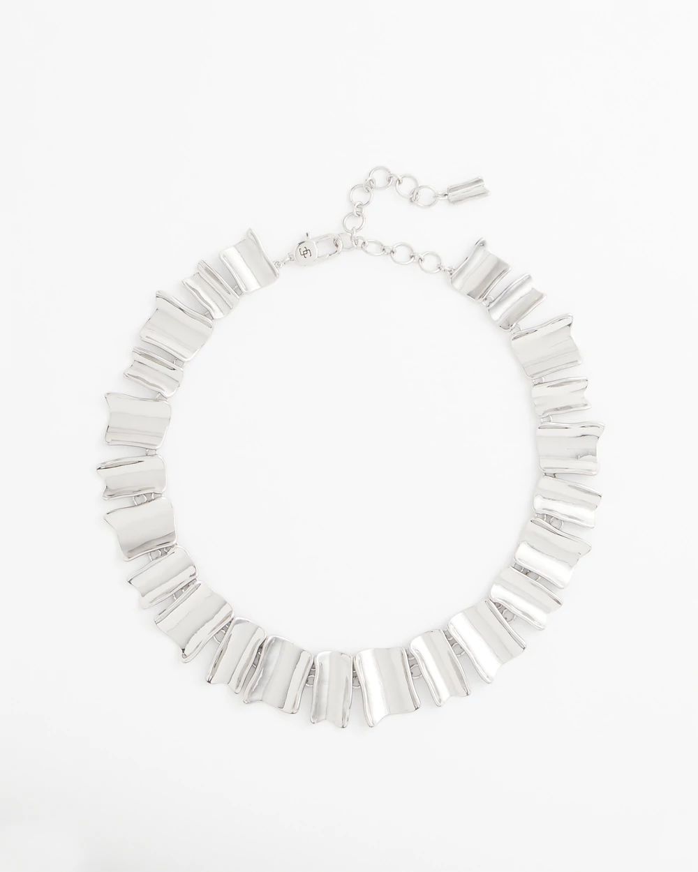 Silvertone Wave Collar Necklace