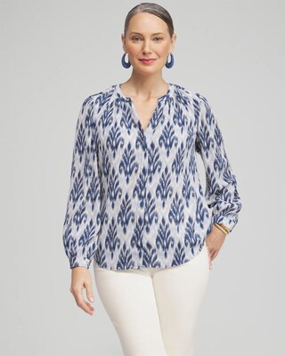 Chiffon Ikat Print Blouse