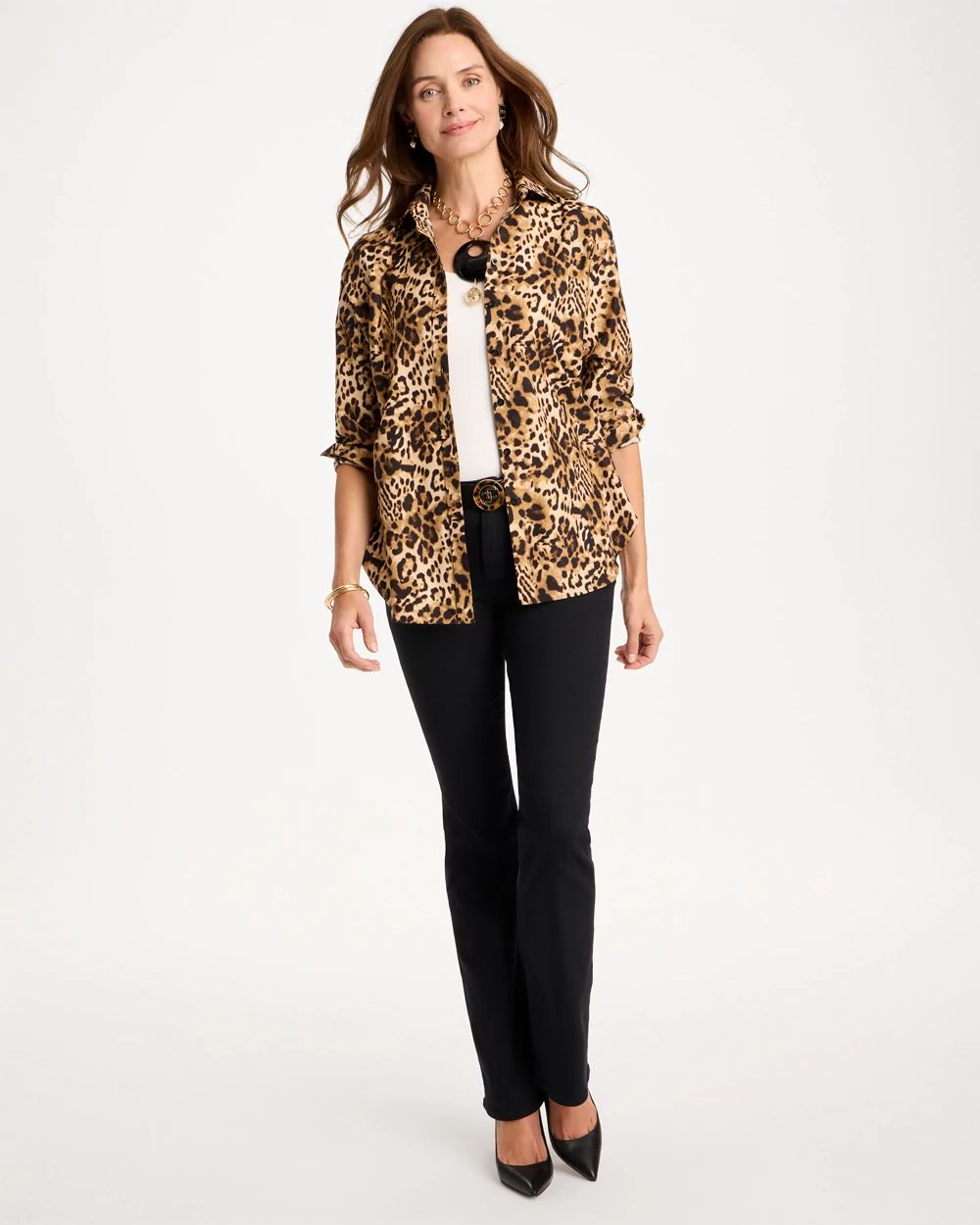 Animal Print No Iron™ Stretch Shirt click to view larger image.