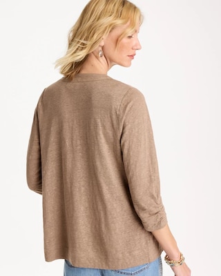 Linen Open Front Cardigan click to view larger image.