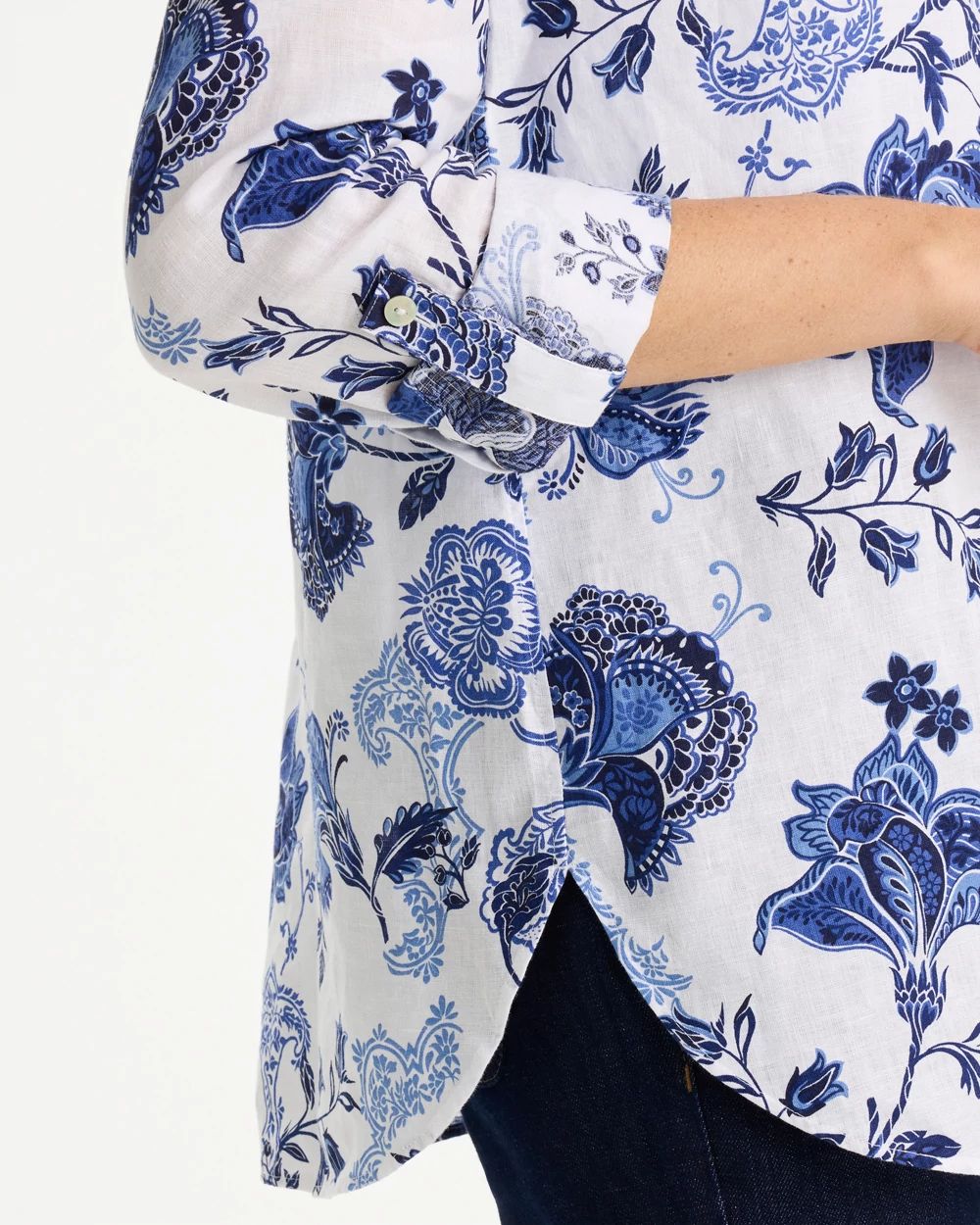 No Iron™ Linen Bloom Shirt click to view larger image.