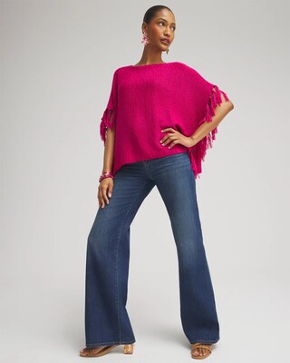Fringe Knit Poncho click to view larger image.