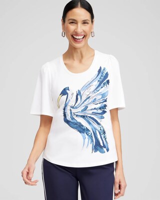Ibis Print Flutter Sleeve Tee