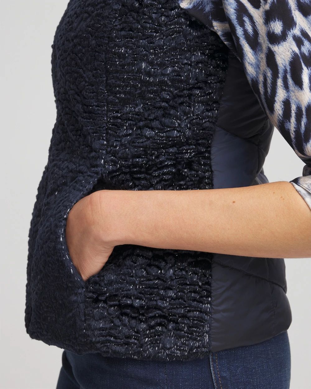 Quilted Faux Fur Vest