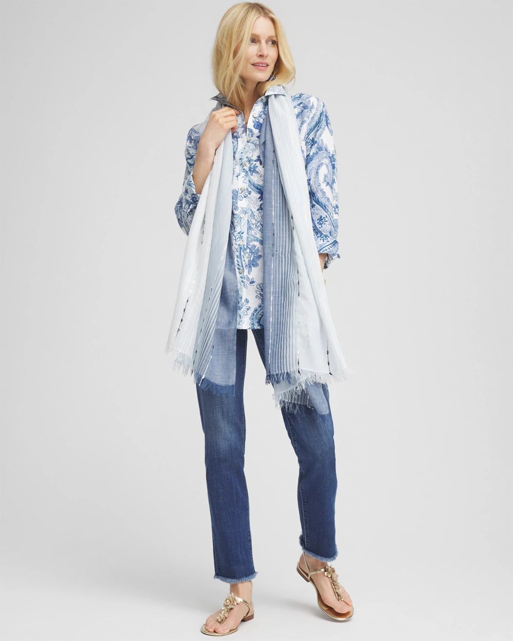 No Iron™ Paisley Linen Shirt