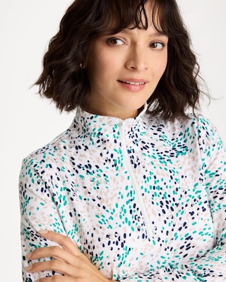 Zenergy® UPF Dots Pullover Half Zip Top click to view larger image.
