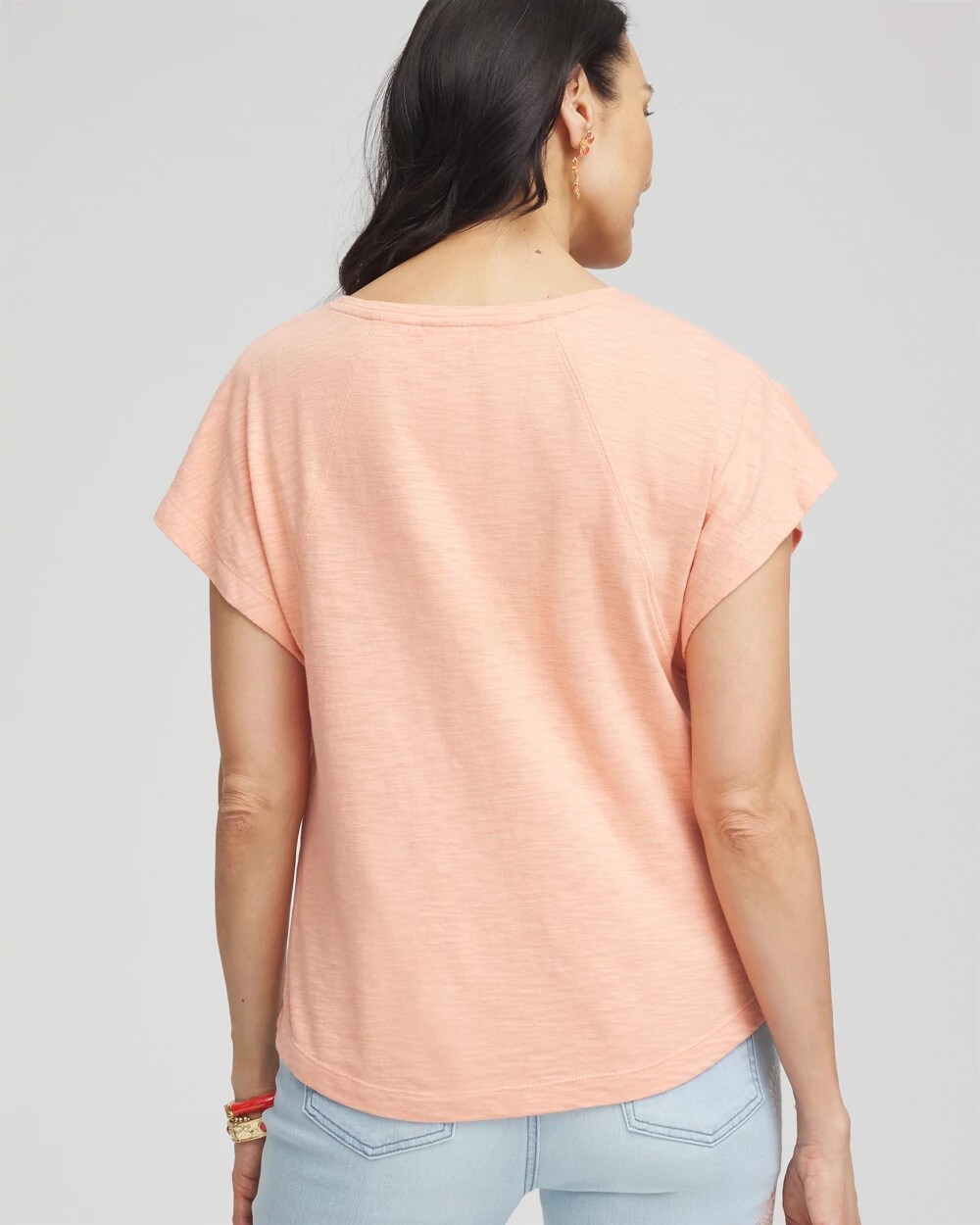 Slub Keyhole Neck Tee