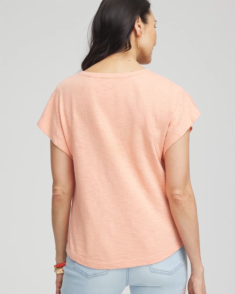 Slub Keyhole Neck Tee